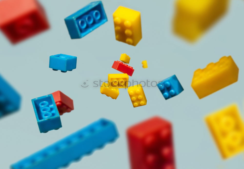 Similar – Image, Stock Photo Floating Plastic geometric cubes in the air. Construction toys