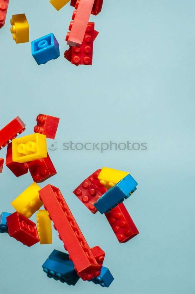 Similar – Image, Stock Photo Floating Plastic geometric cubes in the air. Construction toys