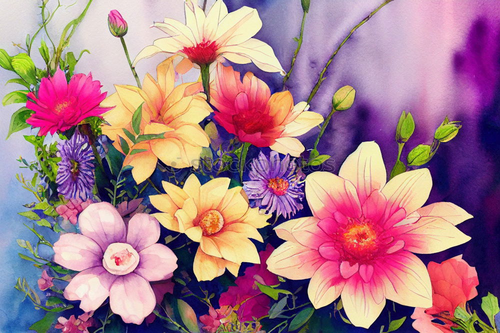 Similar – Image, Stock Photo Flower bouquet with Gerbera give away