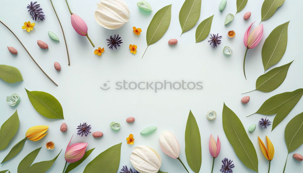 Similar – Image, Stock Photo Various flowers and leaves for bouquet