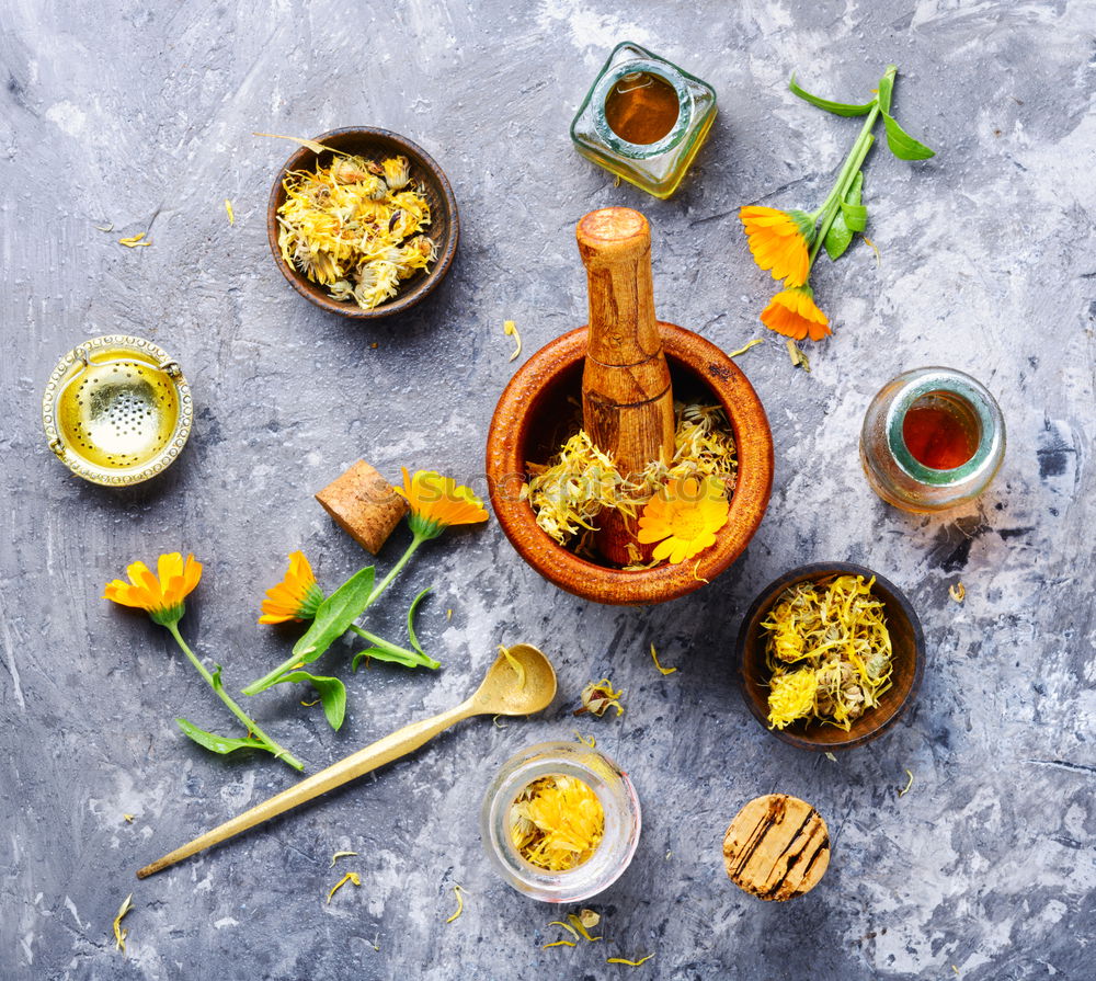 Similar – Image, Stock Photo Fresh and dried calendula flowers