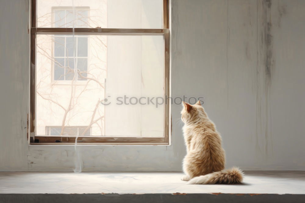 Similar – Image, Stock Photo Day Dream Cat Orange Green