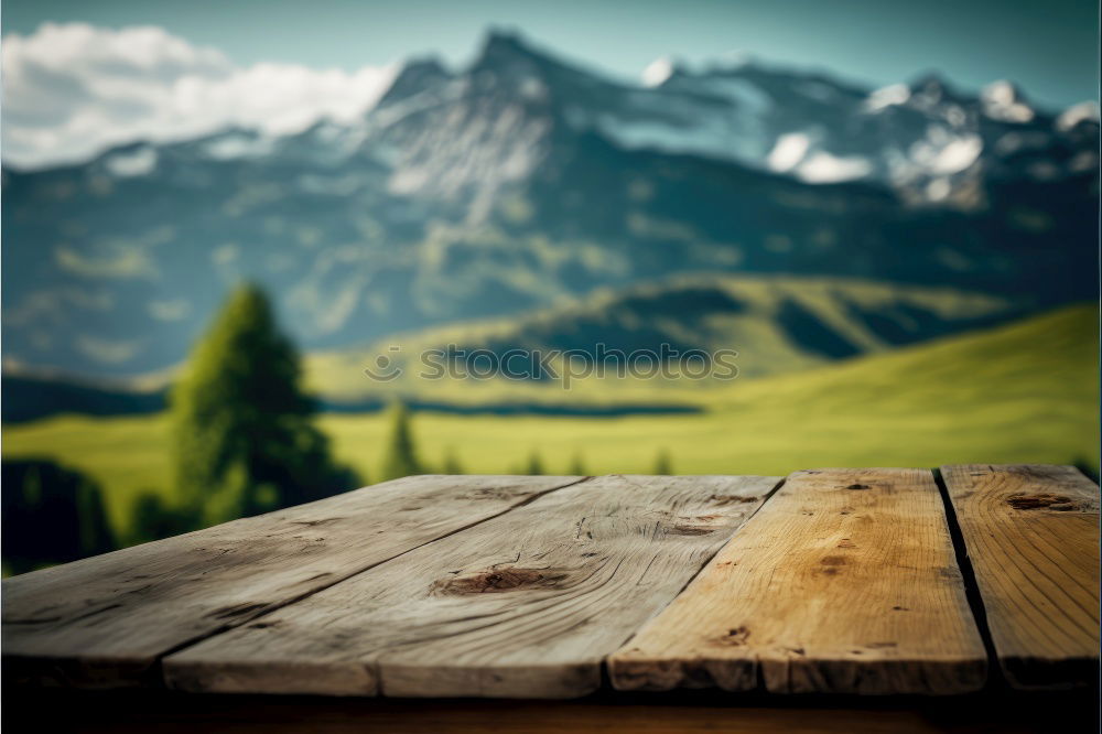 Similar – View of backpack and mountains