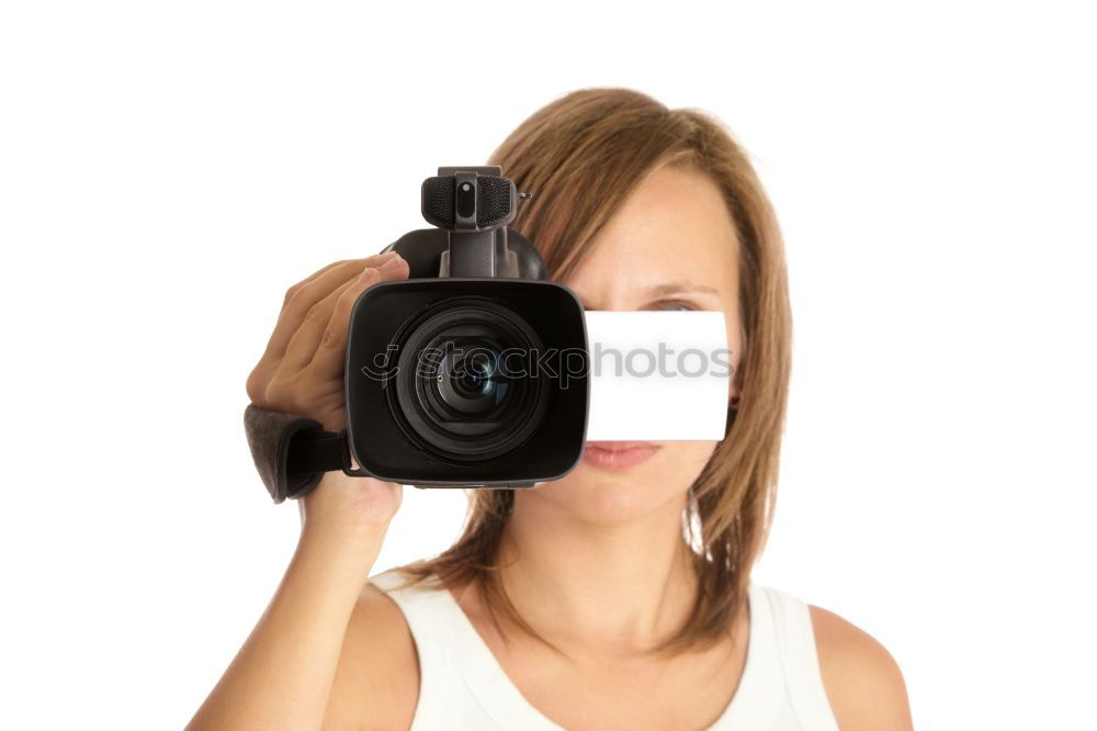 Similar – Image, Stock Photo Woman with camera