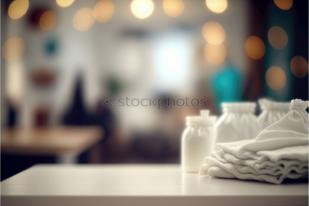 Image, Stock Photo Bathroom with bathtub and spa and wellness products