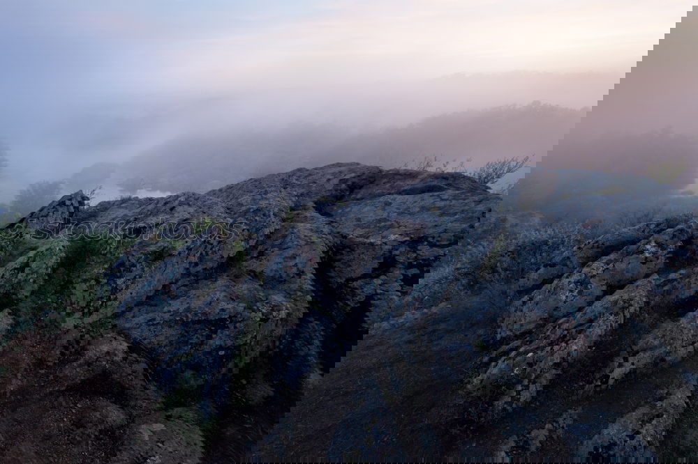 Similar – Image, Stock Photo Over the sea of fog