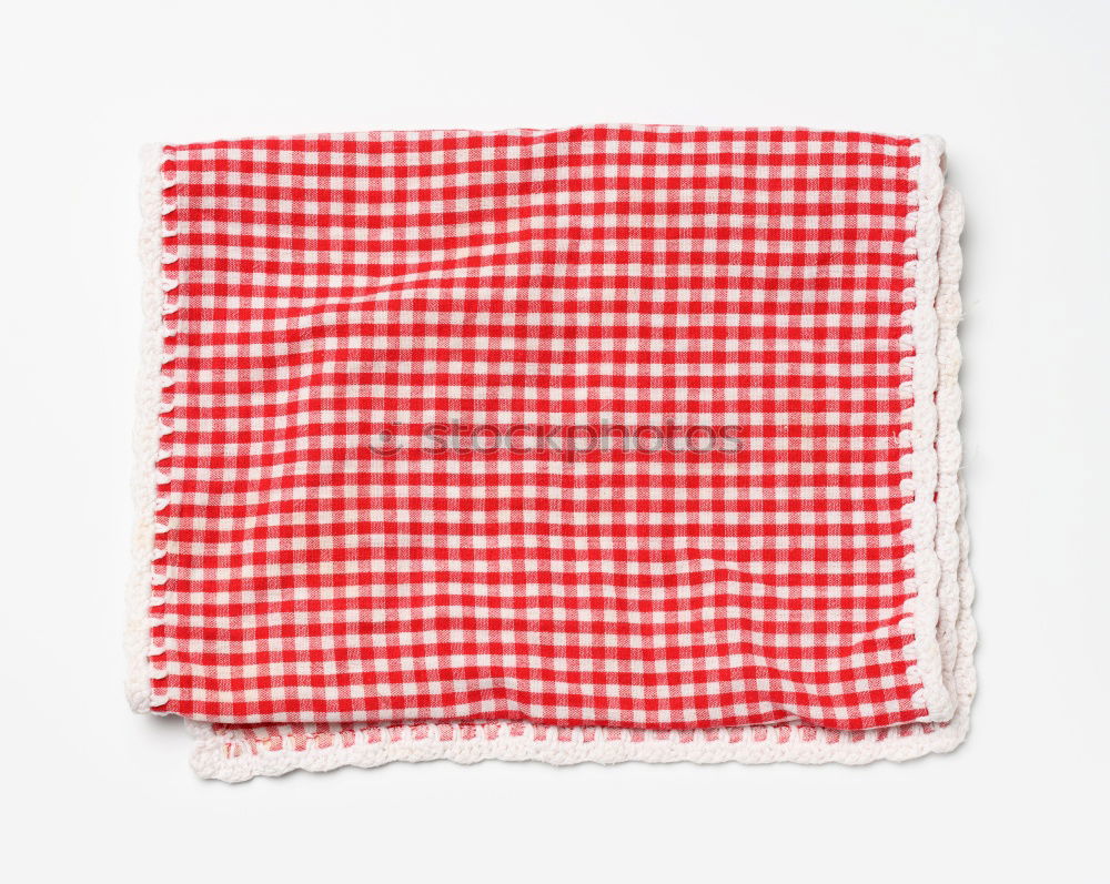 Similar – Vintage curtain for bus, red and white chequered with ruffle tape