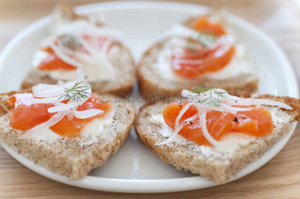 Similar – Image, Stock Photo Crispbread with cottage cheese radishes and herbs