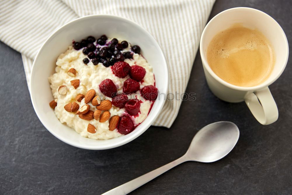 Similar – Image, Stock Photo Muesli with yoghurt and fruits on wood