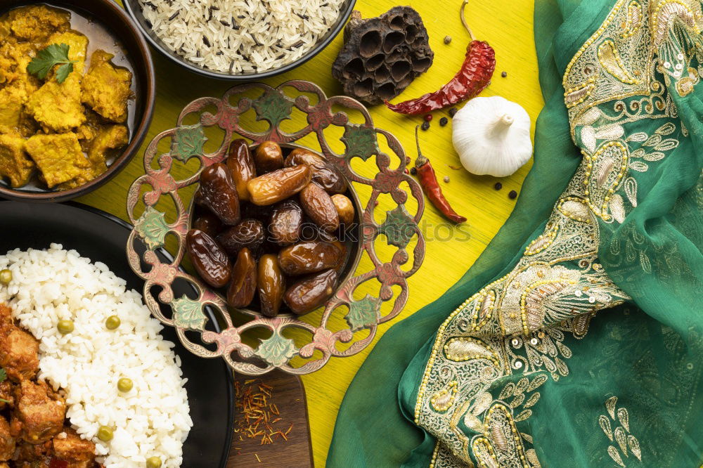 Similar – Image, Stock Photo Oriental spices around the empty plate