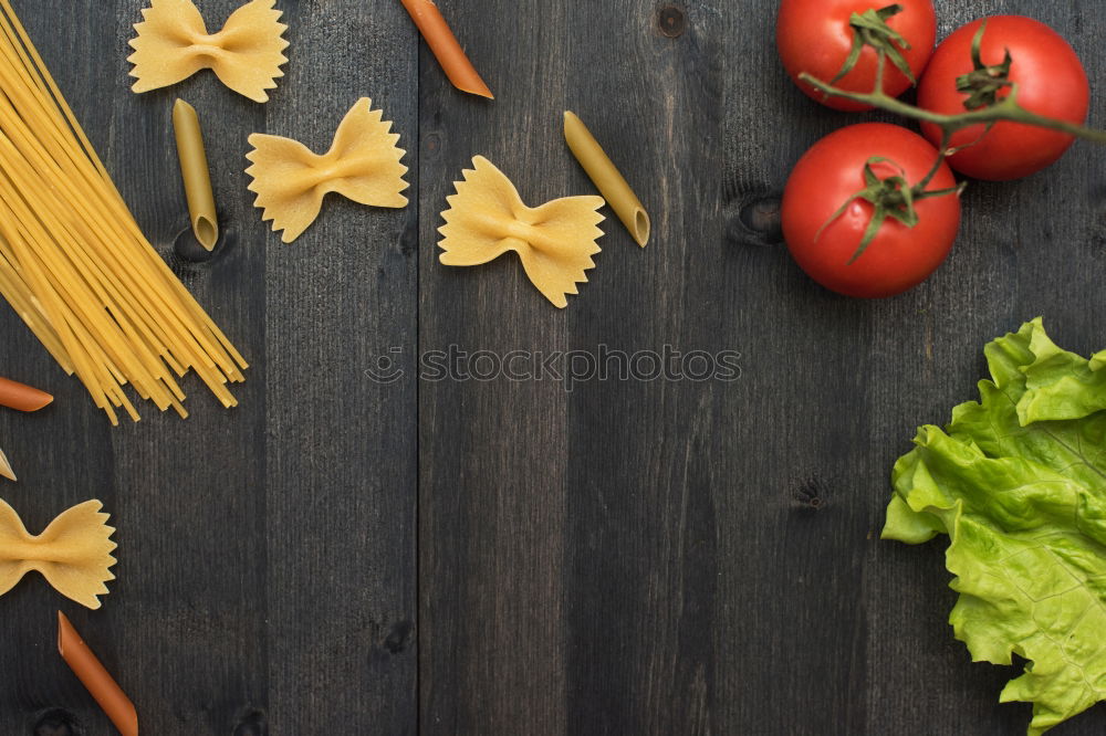 Similar – Image, Stock Photo Spaghetti pasta with tomato sauce, basil and cheese