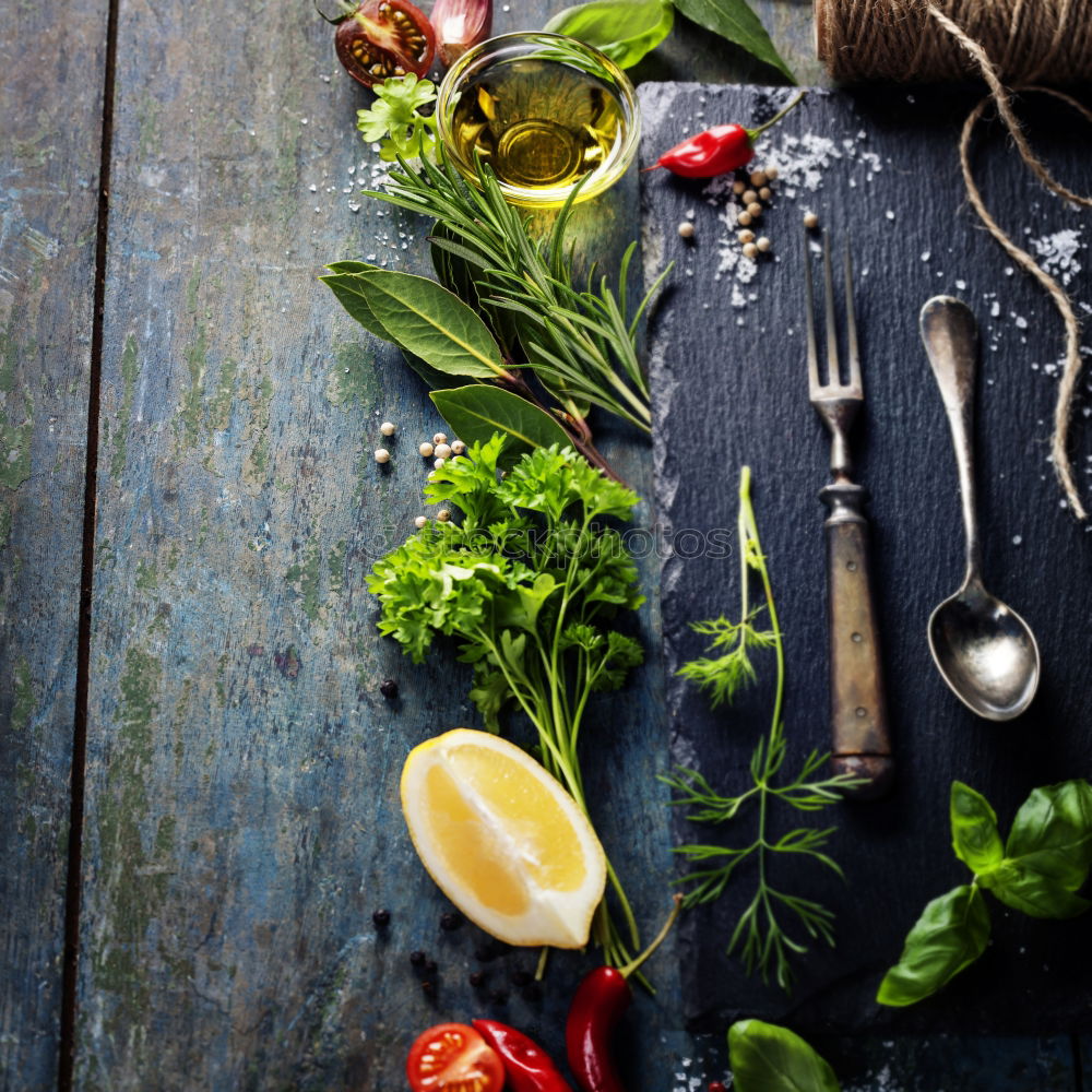 Similar – Whole wheat pasta, vegetables, herbs and olive oil