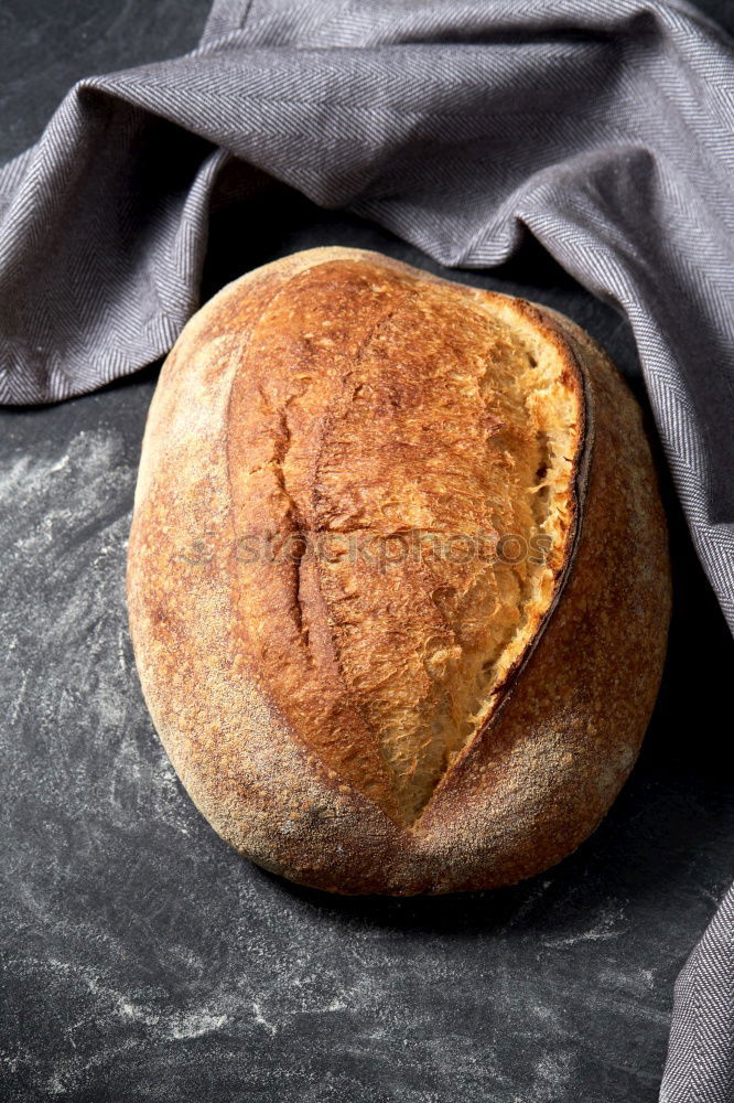 Similar – Image, Stock Photo baked round white wheat bread