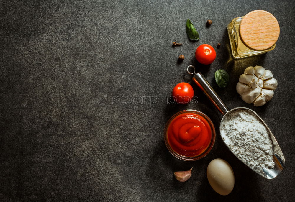 Similar – two raw eggs in eggshell, fresh red cherry tomatoes