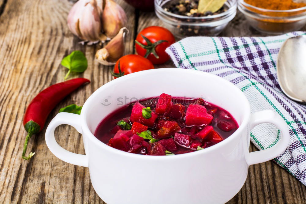 Similar – Beet hummus in a bowl on wood