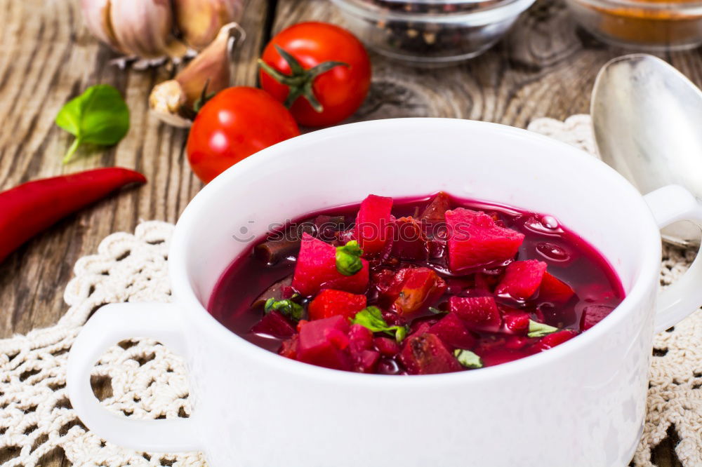 Similar – Beet hummus in a bowl on wood