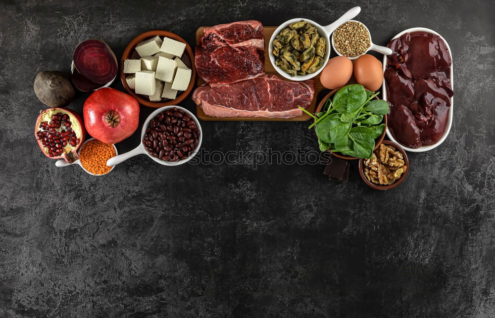 Similar – Image, Stock Photo Medium roasted meat steak and salsa sauce