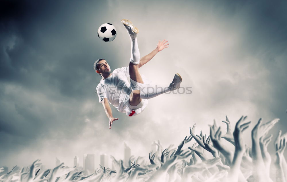 Similar – Young little boy playing in the field with soccer ball. Concept of sport.