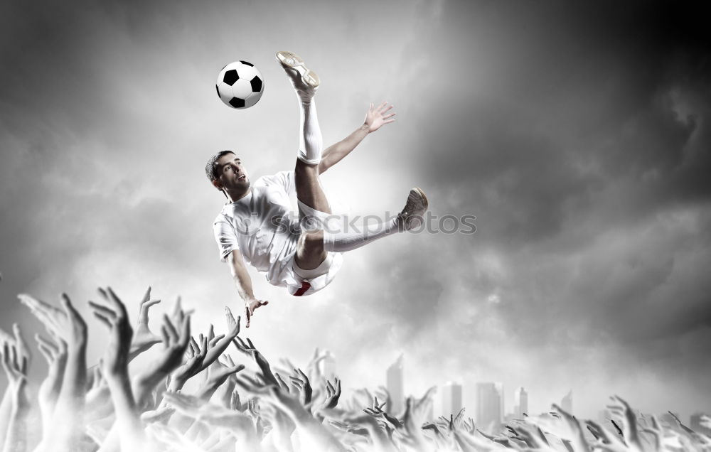 Similar – Young little boy playing in the field with soccer ball. Concept of sport.