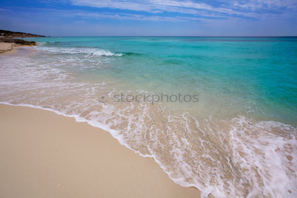 Similar – Image, Stock Photo Peninsula with rocks and beach in turquoise blue sea from above