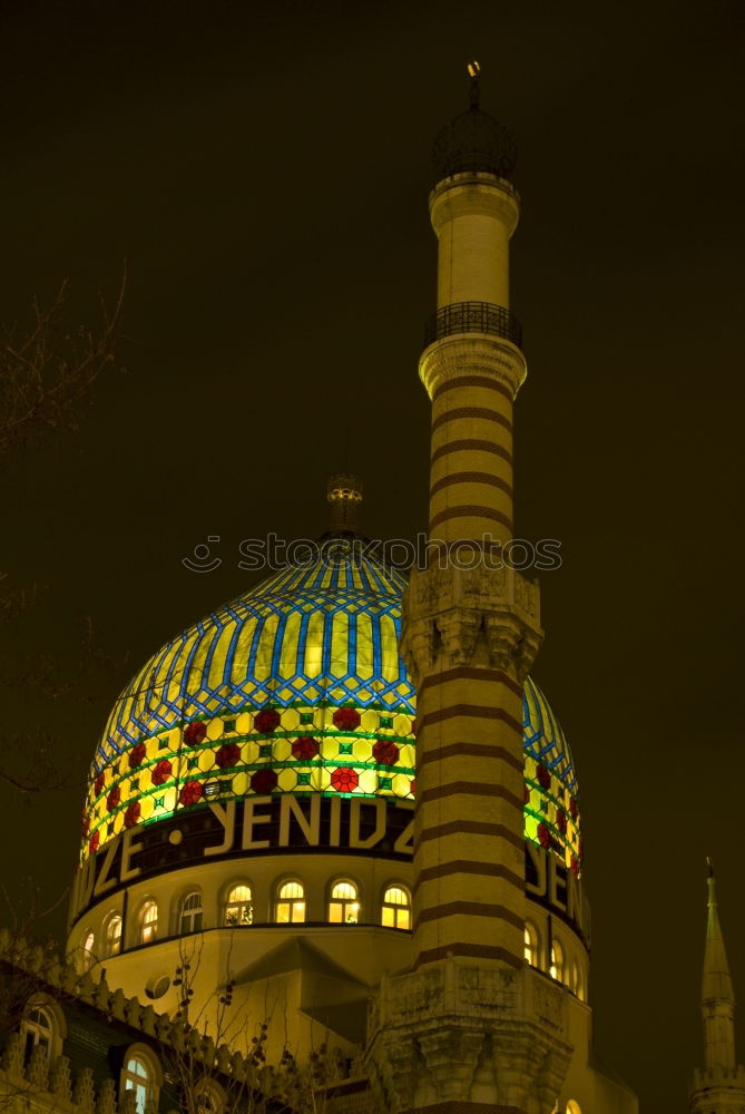 Rising moon over the Dome of the Rock