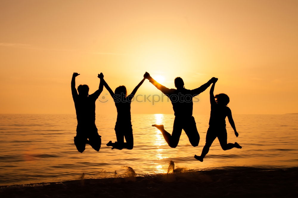 Silhouette of happy family