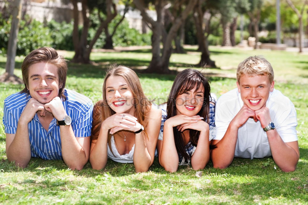 Similar – Group of young people together outdoors in urban park