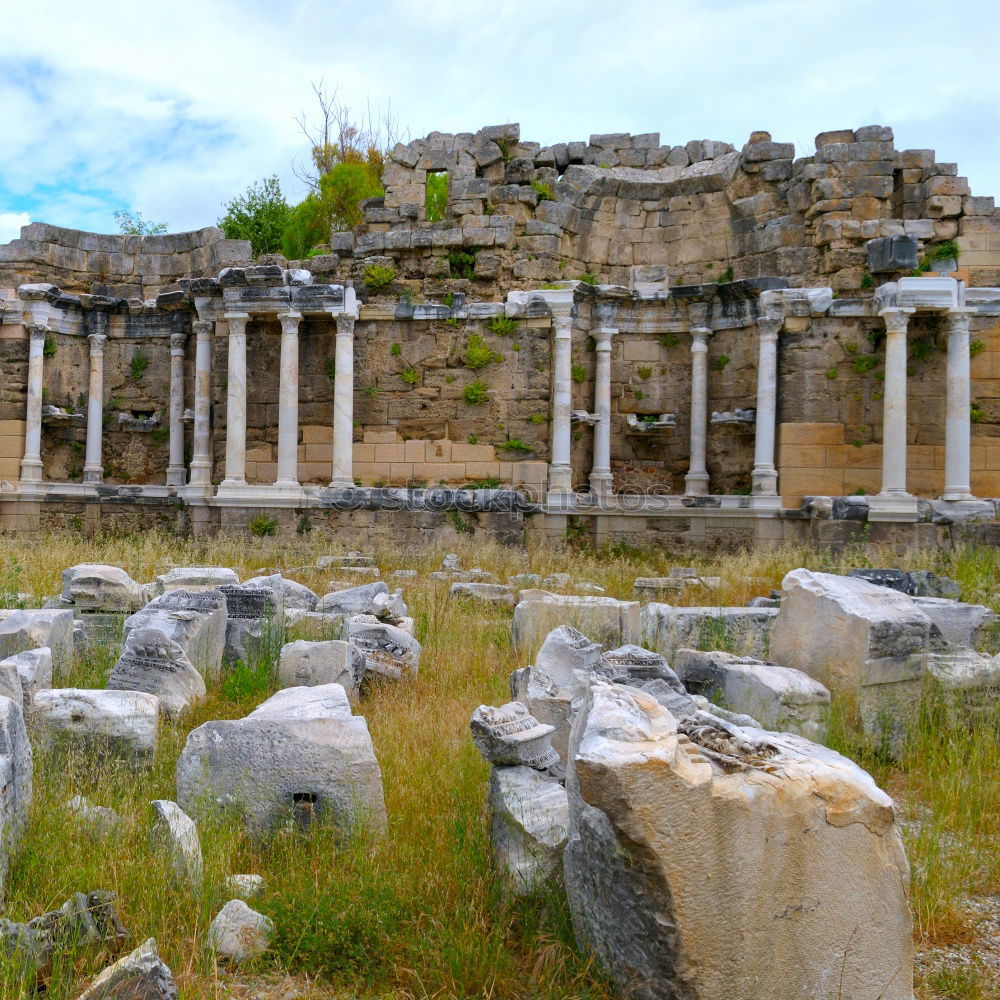 Similar – Image, Stock Photo Ancient Greek temple in Selinunte, Sicily, Italy. Detail view.