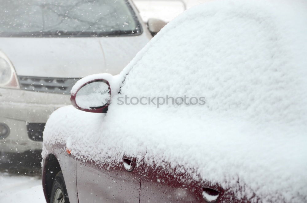 Similar – Image, Stock Photo Snow heart shape on car.