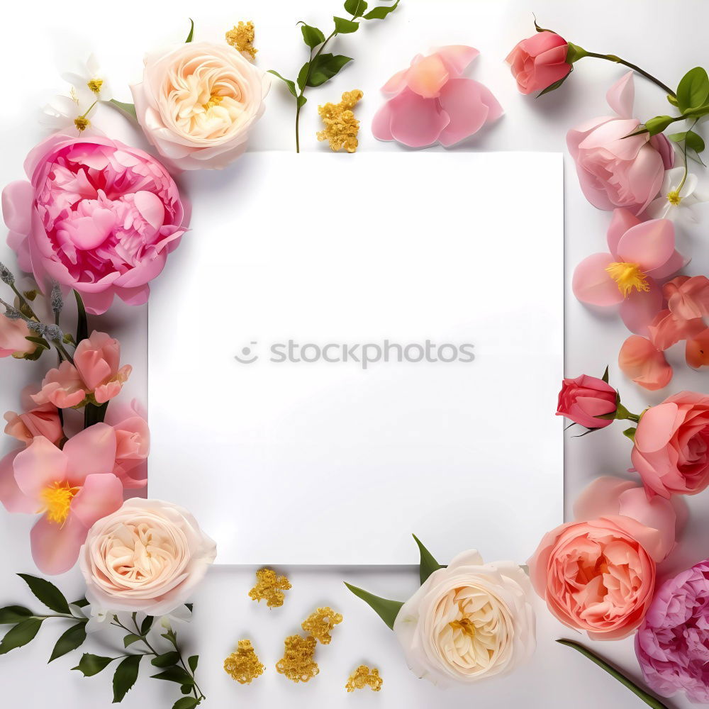 Similar – Female hands write greeting card with flowers