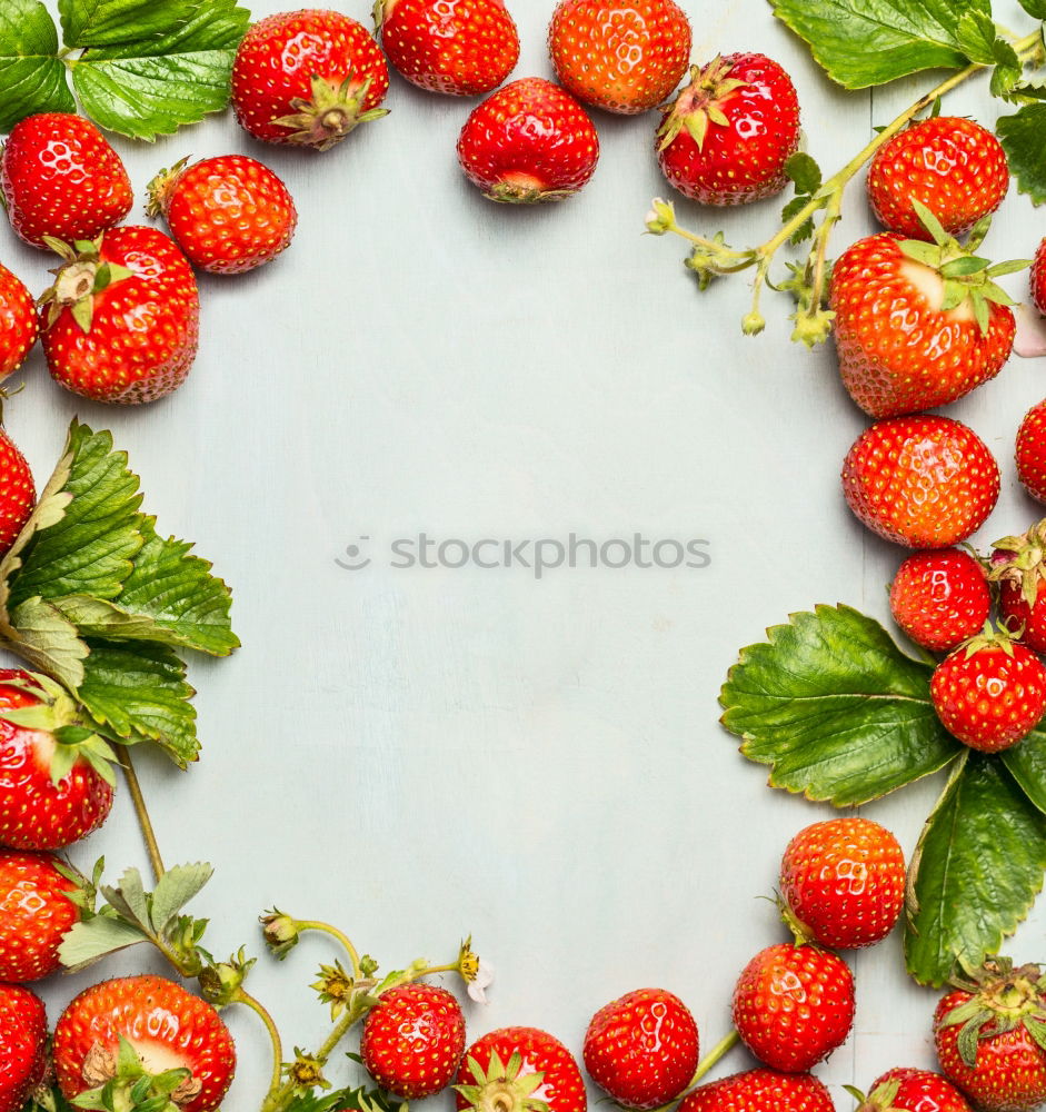 Image, Stock Photo Fresh strawberries on the plate