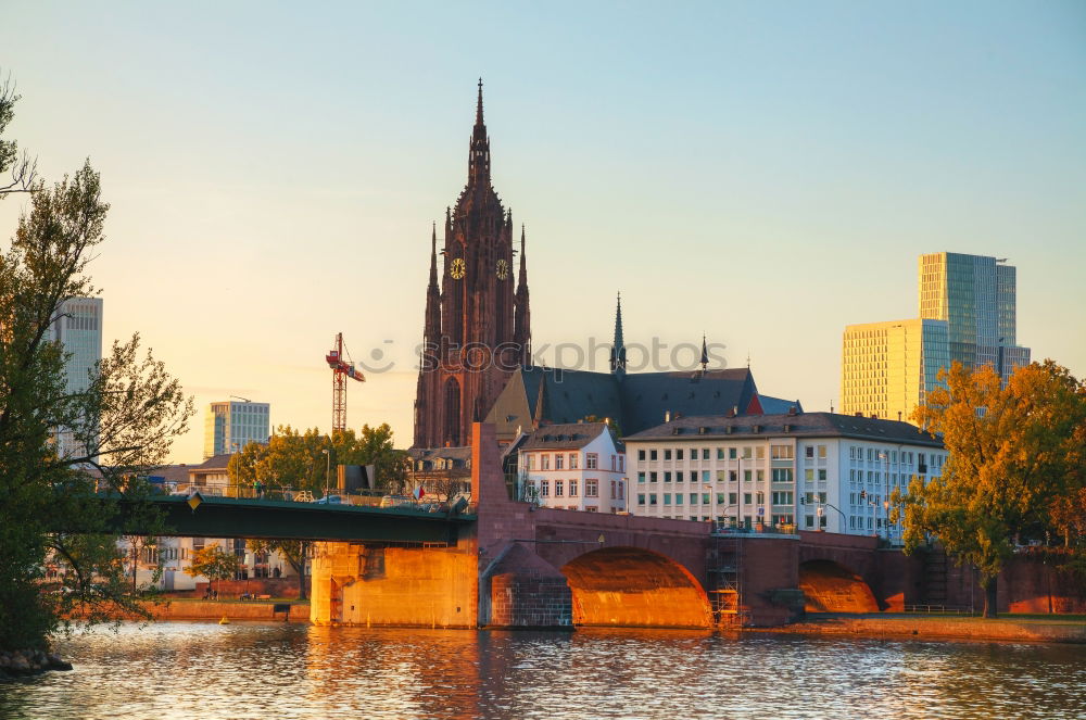 Similar – Cologne evening Skyline