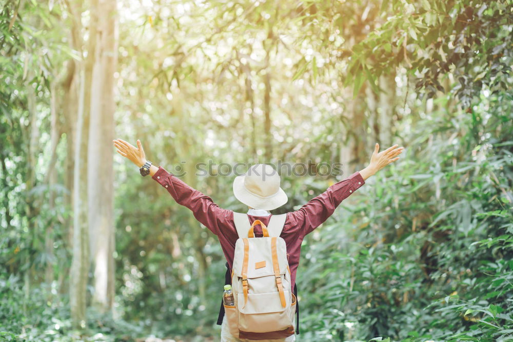 Similar – Young Backpacker enjoying of Nature.