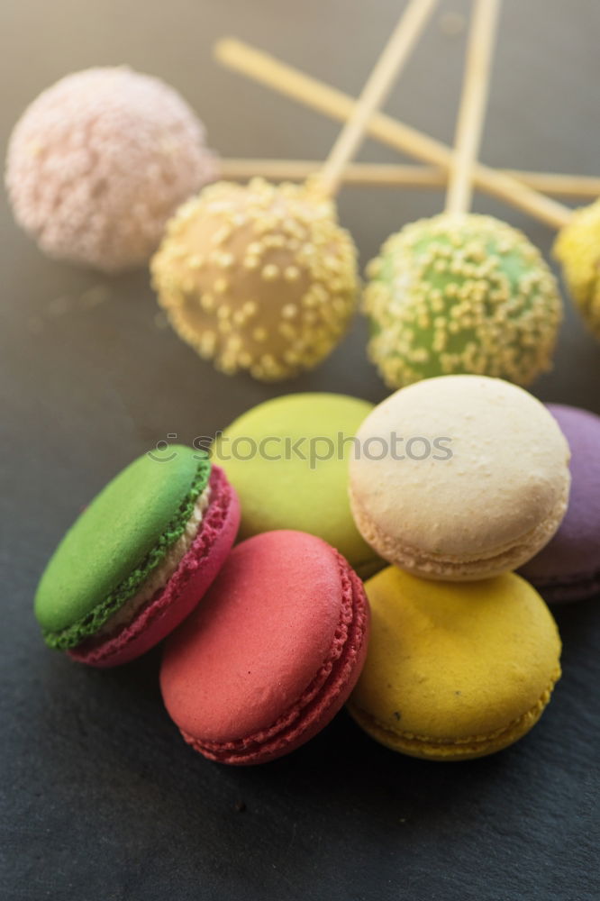 Similar – Image, Stock Photo Chocolate, coffee and vanilla macarons