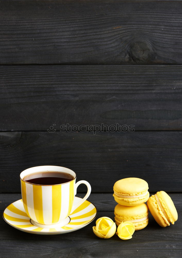 Similar – Image, Stock Photo Tasty french macarons on a wooden table