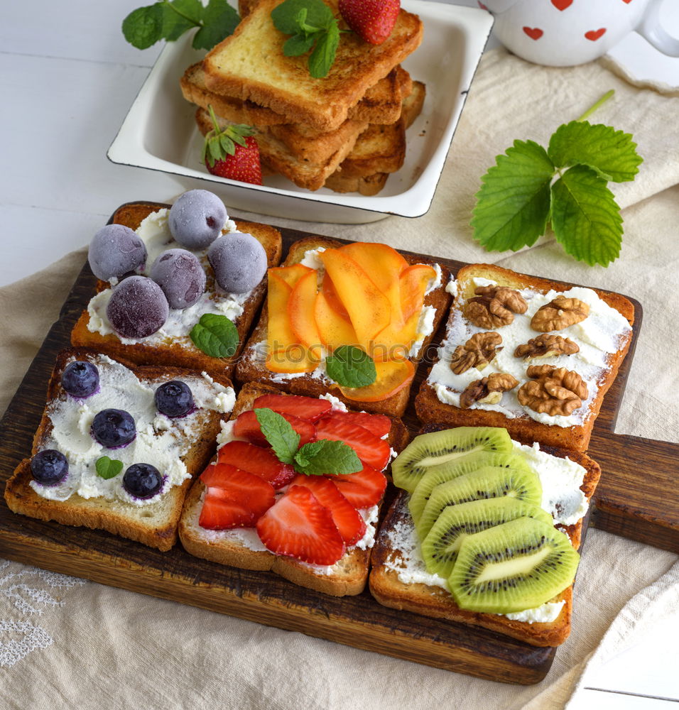 French toasts with soft cheese