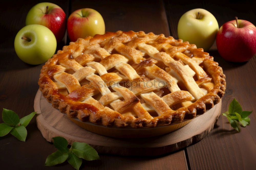 Similar – Image, Stock Photo Preparation of an apple pie on wooden table