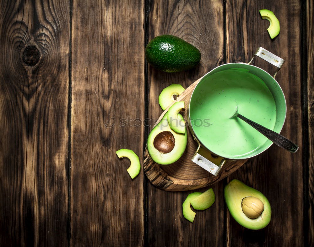 Image, Stock Photo Lime juice in bottle with fruits and juicer