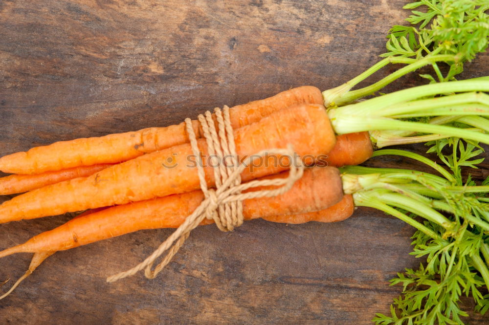 Similar – Image, Stock Photo Fresh raw carrots with leaves on a wooden table