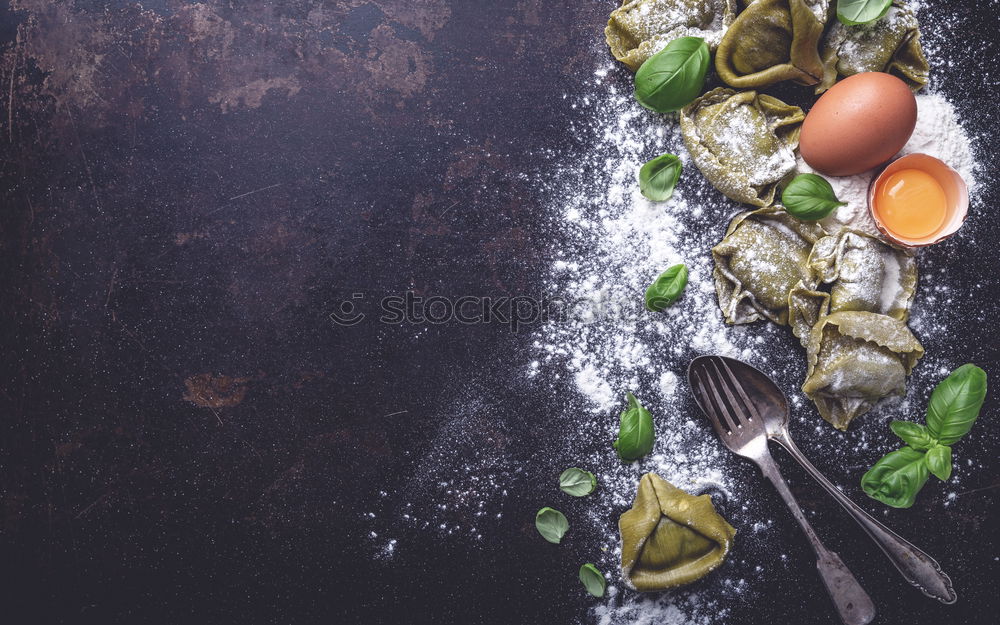 Similar – Image, Stock Photo Prepare a tasty zucchini and ham pan