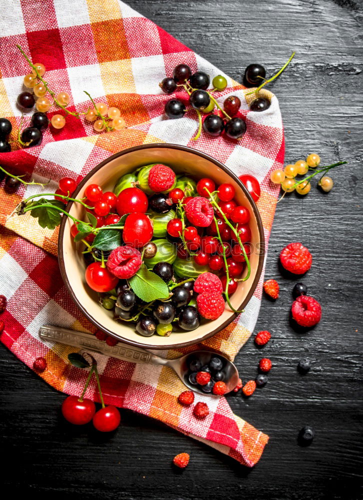 Similar – Green salad with pomegranate, manna croup, onion.