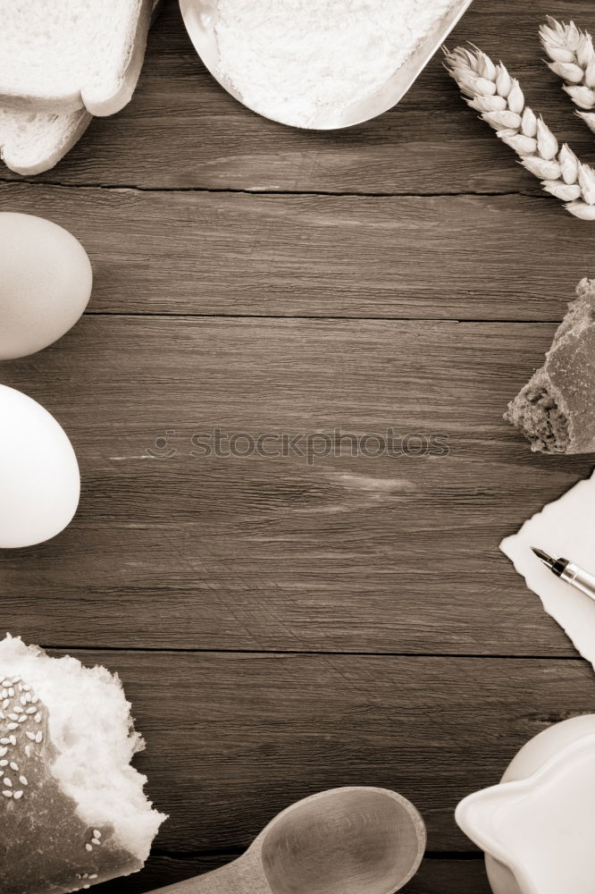 Similar – Image, Stock Photo White salt in a wooden bowl on a black surface