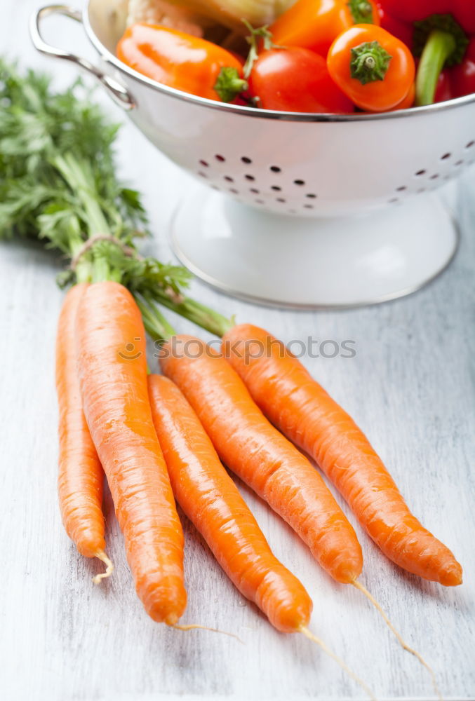 Similar – Image, Stock Photo Two glass jars with fresh carrot juice