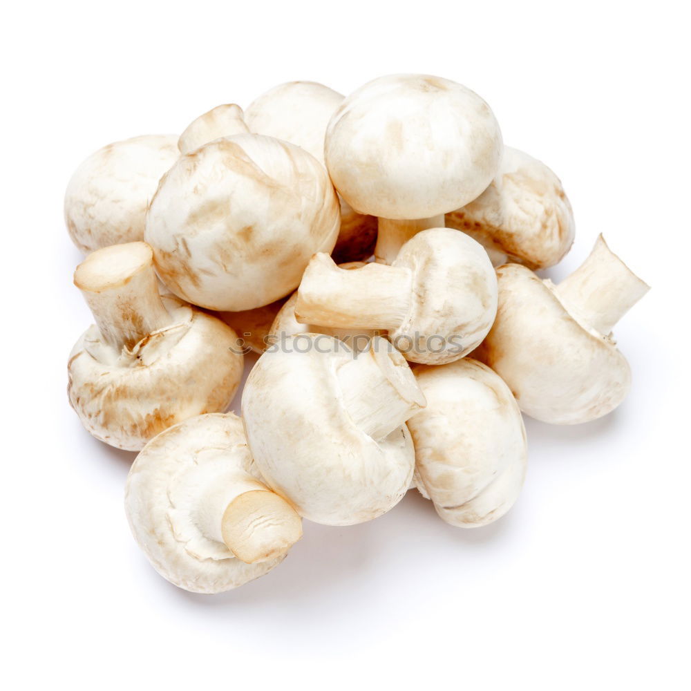 Image, Stock Photo Champignon Mushrooms on an old wooden table