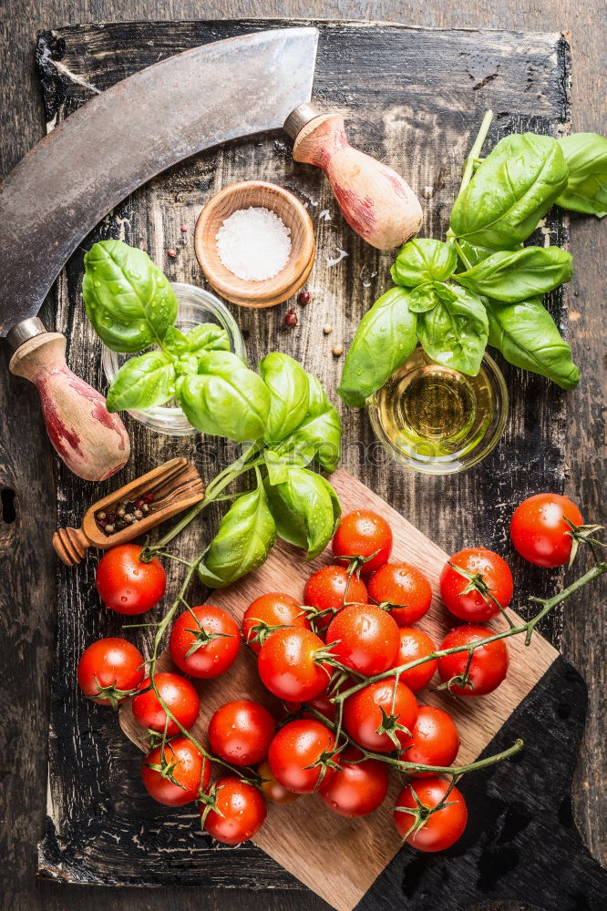 Similar – Pasta with tomatoes, basil and olive oil