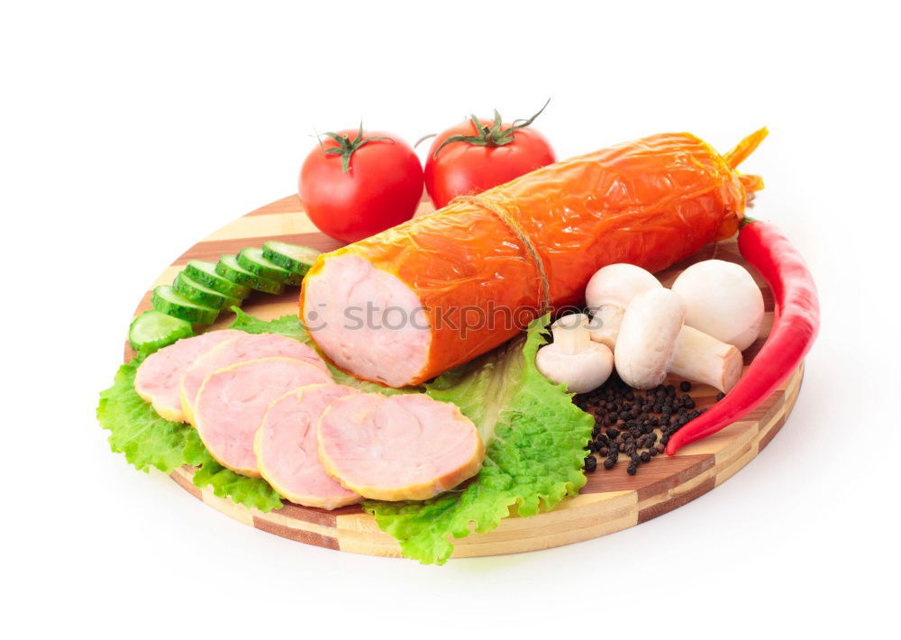 Similar – Image, Stock Photo Pork loin fillet with variation of organic vegetables