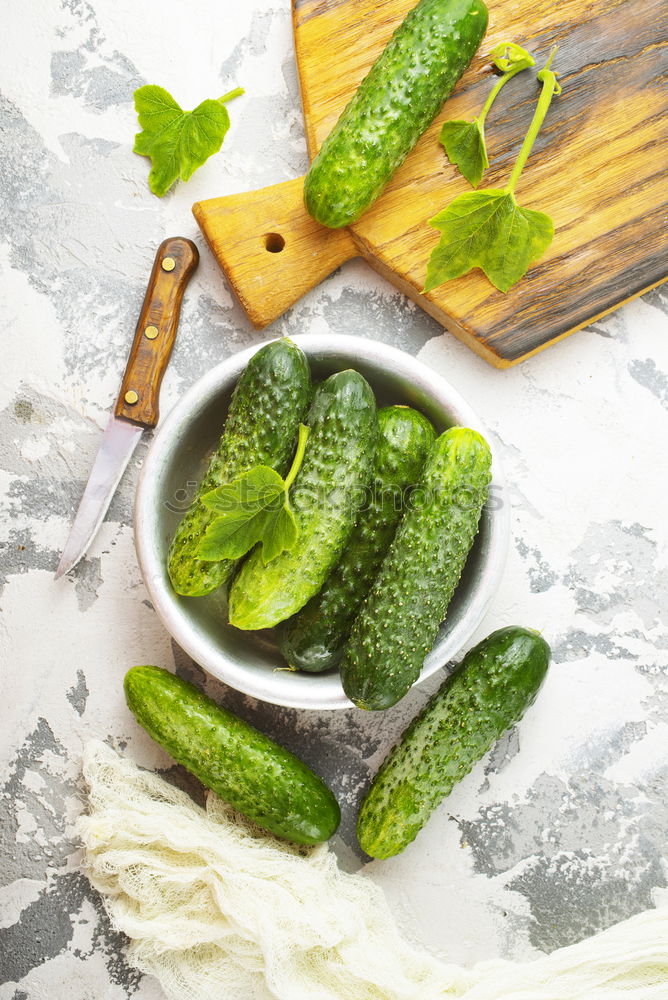 Similar – Pickling cucumbers with home garden vegetables and herbs