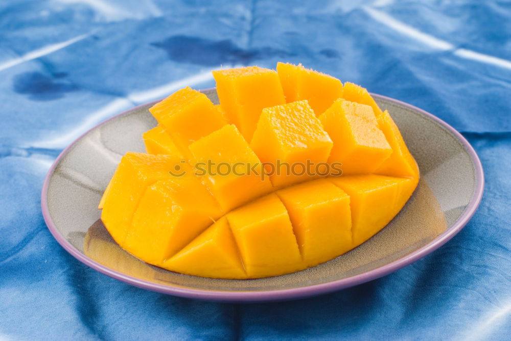 Image, Stock Photo Jammy Orange Breakfast on Blue