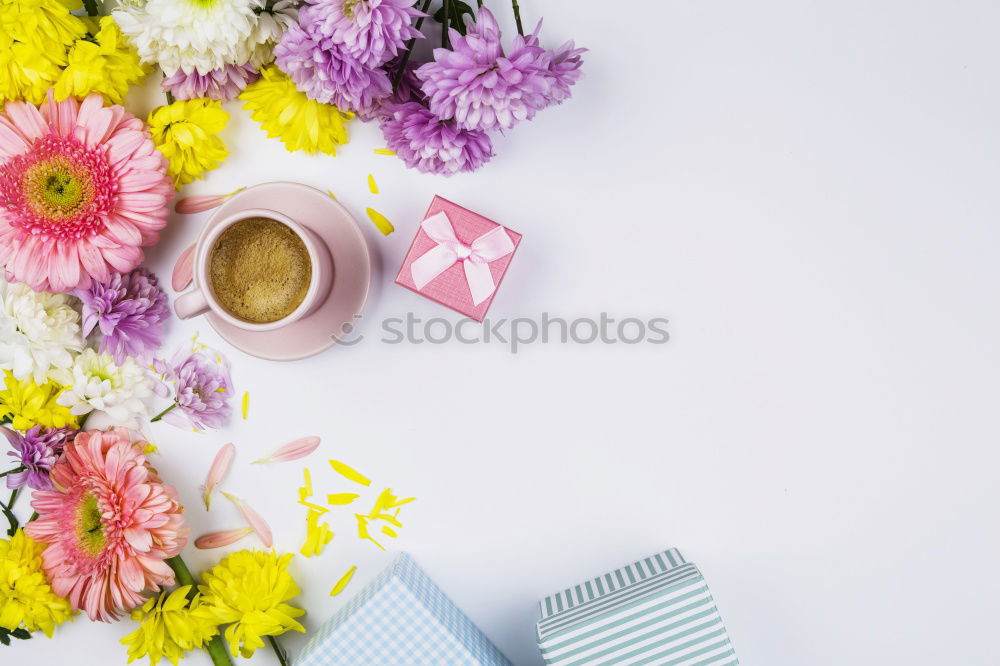 Similar – Cup of coffee and flowers