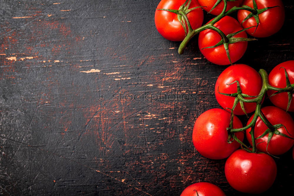 Similar – Image, Stock Photo cast iron round frying pan and ripe red cherry tomatoes